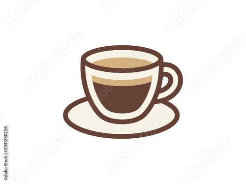 Brown Coffee Cup on Saucer.