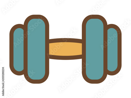 Teal dumbbell fitness weight equipment.