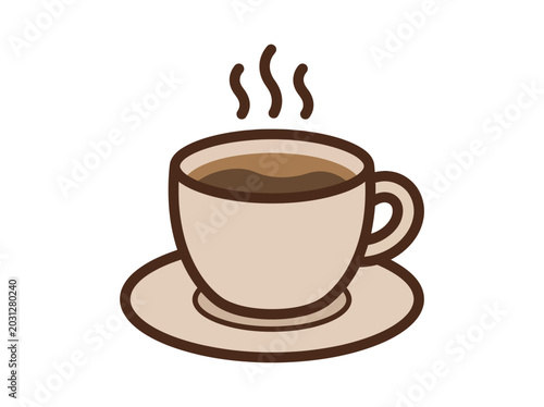 A steaming hot coffee cup.