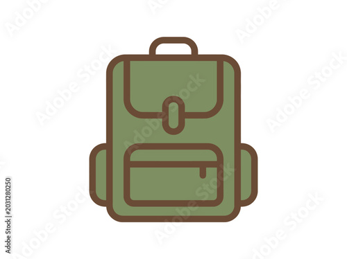 Green Backpack School Travel Bag.