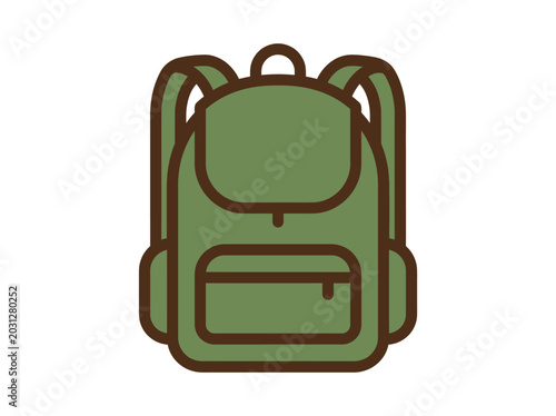 Green Backpack School Travel Bag.
