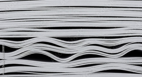 Close-up Abstract View of Stacked Paper Edges Creating a Unique Pattern.