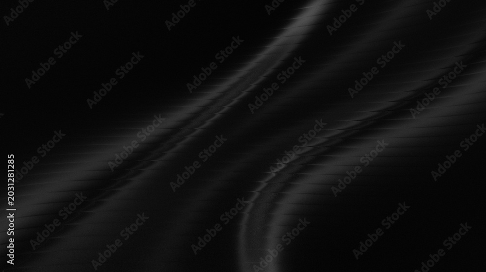 Fototapeta premium The black and gray metallic color of the reeds or fluted glass effect provides a consistent vertical texture. There is a curved distortion like a wave flowing horizontally, creating a dynamic impressi
