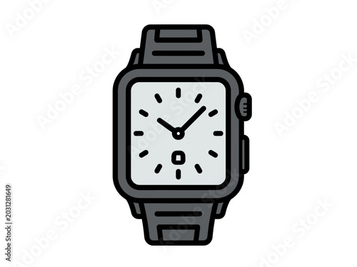 Simple Modern Square Watch Face.
