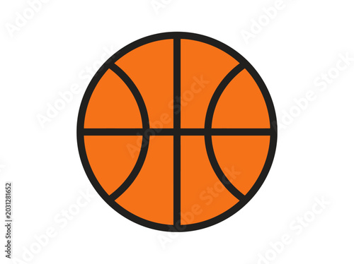 Orange Basketball with Black Lines.