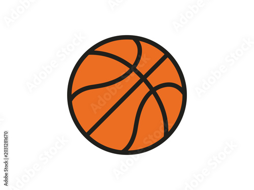 Orange Basketball with Black Lines.