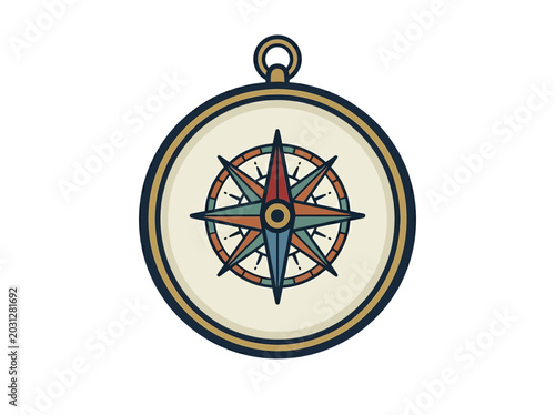 Vintage Compass Navigation Tool Instrument.