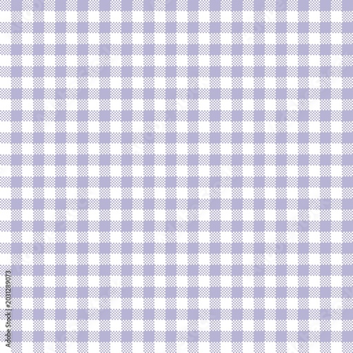 Seamless muted indigo blue gingham check pattern. Classic chequerboard plaid background for fabric, tablecloth, wallpaper, and textile design.