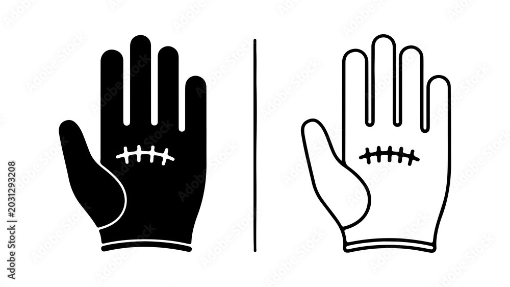 Obraz premium American Football Receiver Gloves Icon Set