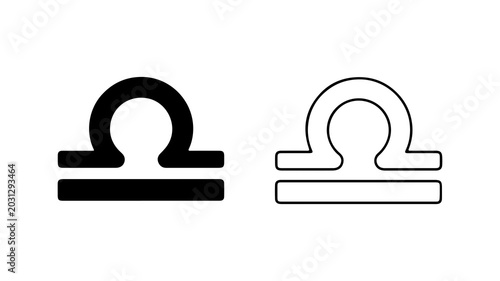 Tableau sur toile Libra Zodiac Sign Icons Vector Set