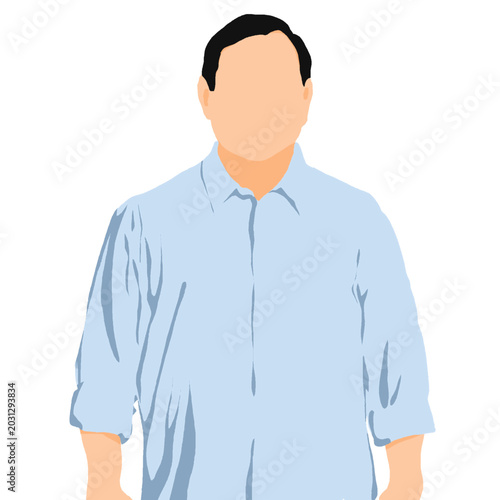 Illustration of a Man in a Light Blue Shirt