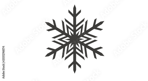 Intricate white snowflake pattern with delicate hexagonal crystal structures on a plain background.