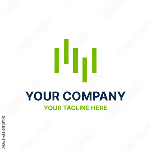 Bar Chart Growth Finance Logo Vector Abstract Illustration Icon Design Template Element 