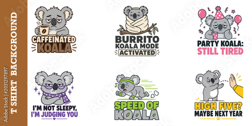 Bild auf Leinwand Caffeinated koala design perfect for coffee lovers and sleepy animal enthusiasts