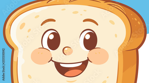 Εκτύπωση καμβά A cheerful, cartoon slice of white bread with a smiling face and rosy cheeks