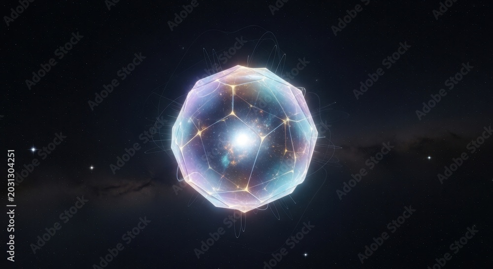 Naklejka premium Cosmic Energy Sphere in Deep Space