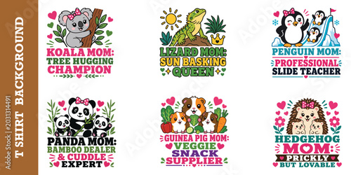 Obraz na płótnie Koala mom tree hugging champion lizard mom sun basking queen panda mom bamboo dealer bundle