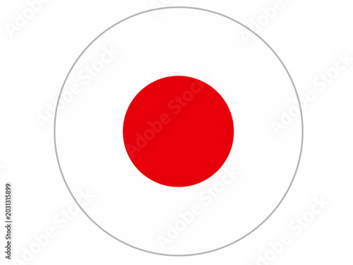 japanese flag circle with transparent background