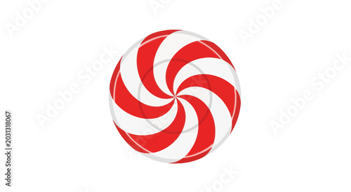Fotografie Swirl Red White Candy Lollipop Isolated