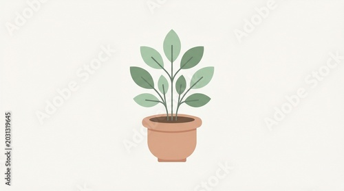 Minimal Plant Pot Illustration