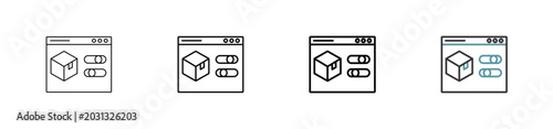 Outline style settings icon set. Available various sizes