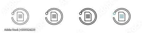 Outline style file processing icon set. Available various sizes