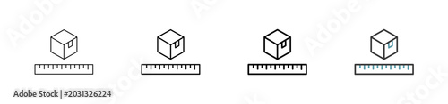 Outline style measuring icon set. Available various sizes