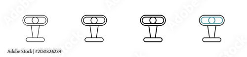 Outline style handheld 3d scanner icon set. Available various sizes 