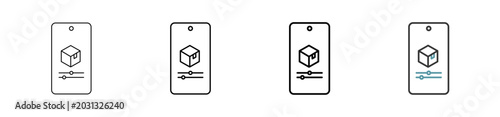 Outline style 3d app icon set. Available various sizes