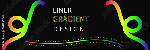 Tableau sur toile Vibrant liner gradient design with rainbow accents
