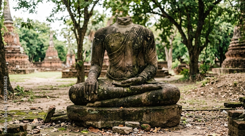 Obraz premium buddha statue in the forest