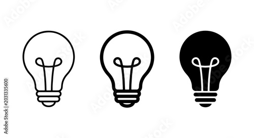 Bild auf Leinwand Light Bulb Icons Set, Simple Vector Graphics for Ideas, Innovation, and Energy C