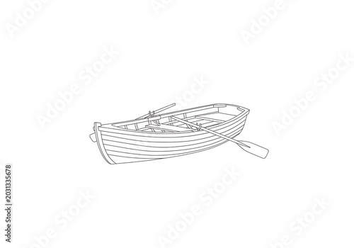 Rowboat illustration on white background conceptual vector design