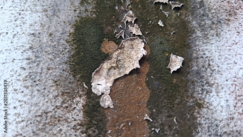 Bild auf Leinwand Peeling Deteriorated Concrete Wall Old Building Decay Texture