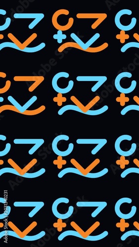 Neon Doodle Tile