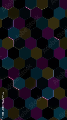 Neon Honeycomb
