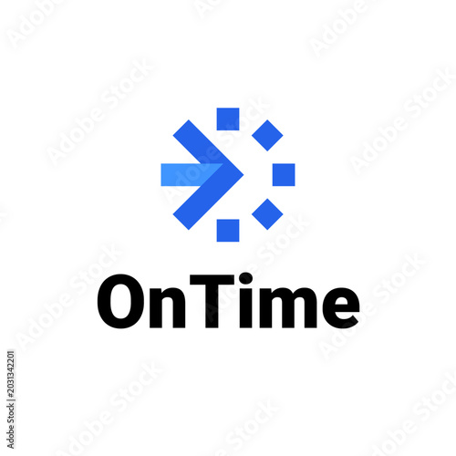 Arrow Clock Time Digital Logo Vector Abstract Illustration Icon Design Template Element