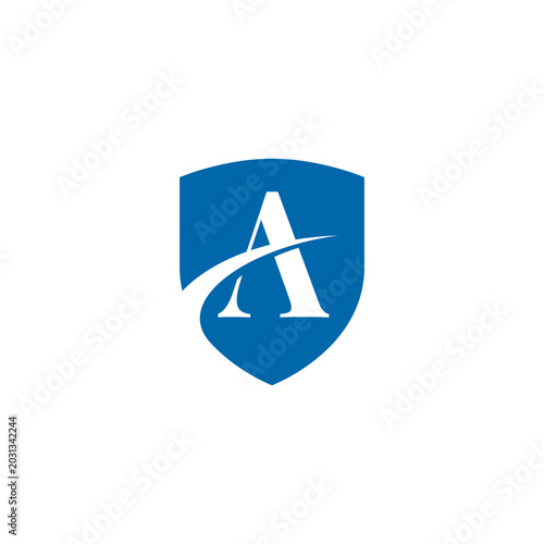 A Letter Initial Shield Education Logo Vector Abstract Illustration Icon Design Template Element 