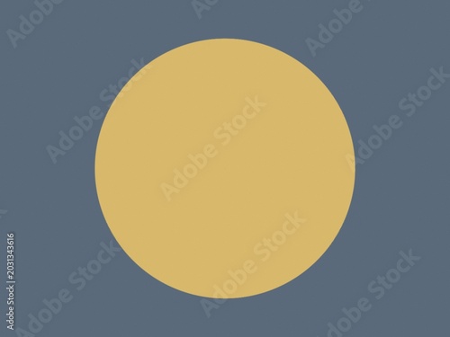 Golden circle rests on muted blue background. Simple, clean, and modern. Minimalist design ideal for branding. Great for logo or icon applications. Suitable for digital, print, or web use