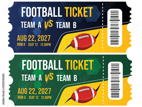 Tableau sur toile American football tickets, sport event stubs sports   illustration sport ticket