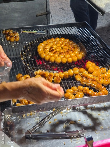 sausages on the grill
