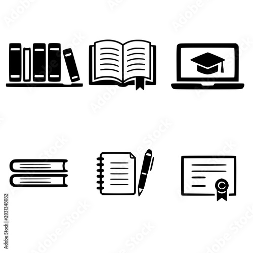 education vector icon set