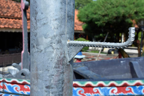 Foto monopole or single pole tower structure which is commonly used for various techn