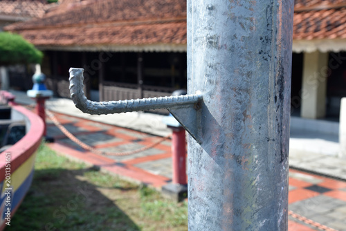 Foto monopole or single pole tower structure which is commonly used for various techn