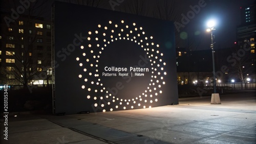 Illuminated Dots Form a Circular Pattern on a Dark Surface
