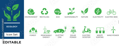 Foto Ecology Environment Sustainability Renewable Energy Nature Icon Set