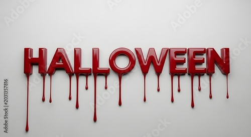Halloween text with red dripping paint effect