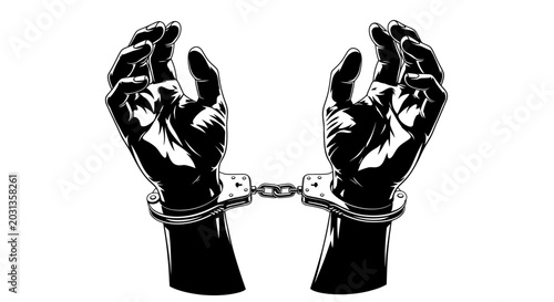 Tableau sur toile Hands in Handcuffs
