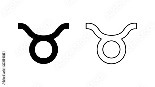 Photos Taurus Zodiac Sign Solid and Outline Icons