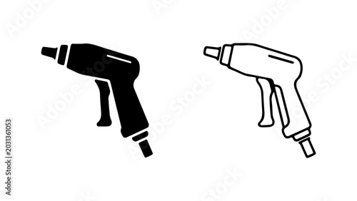 Slika na platnu Air Blow Gun Industrial Tool Icons Set
